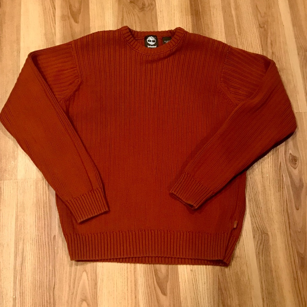 Timberland Sweater 100% cotton Burnt Orange SZ M.